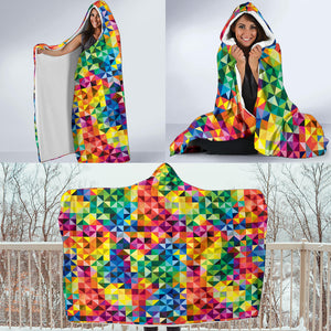 Vibrant Rainbow Pride Hooded Blanket