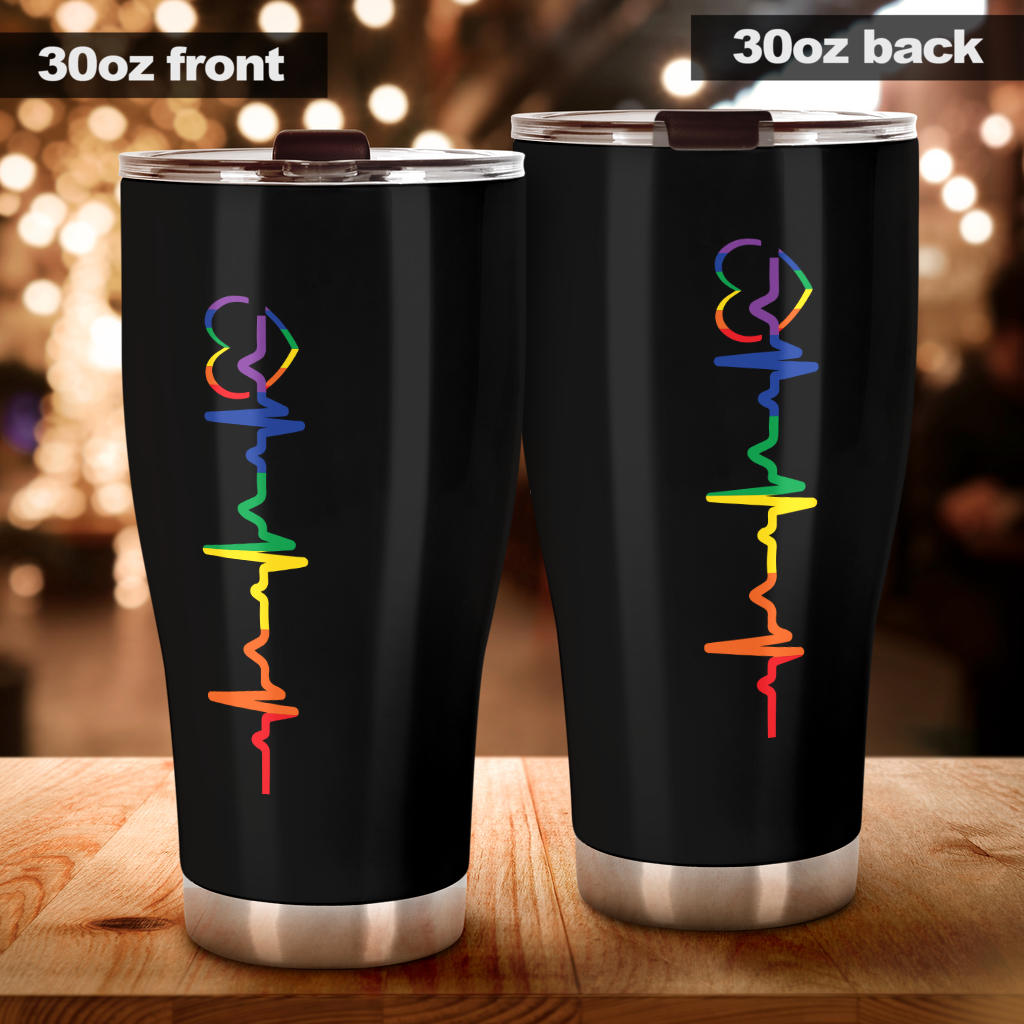 Rainbow Heartbeat Tumbler