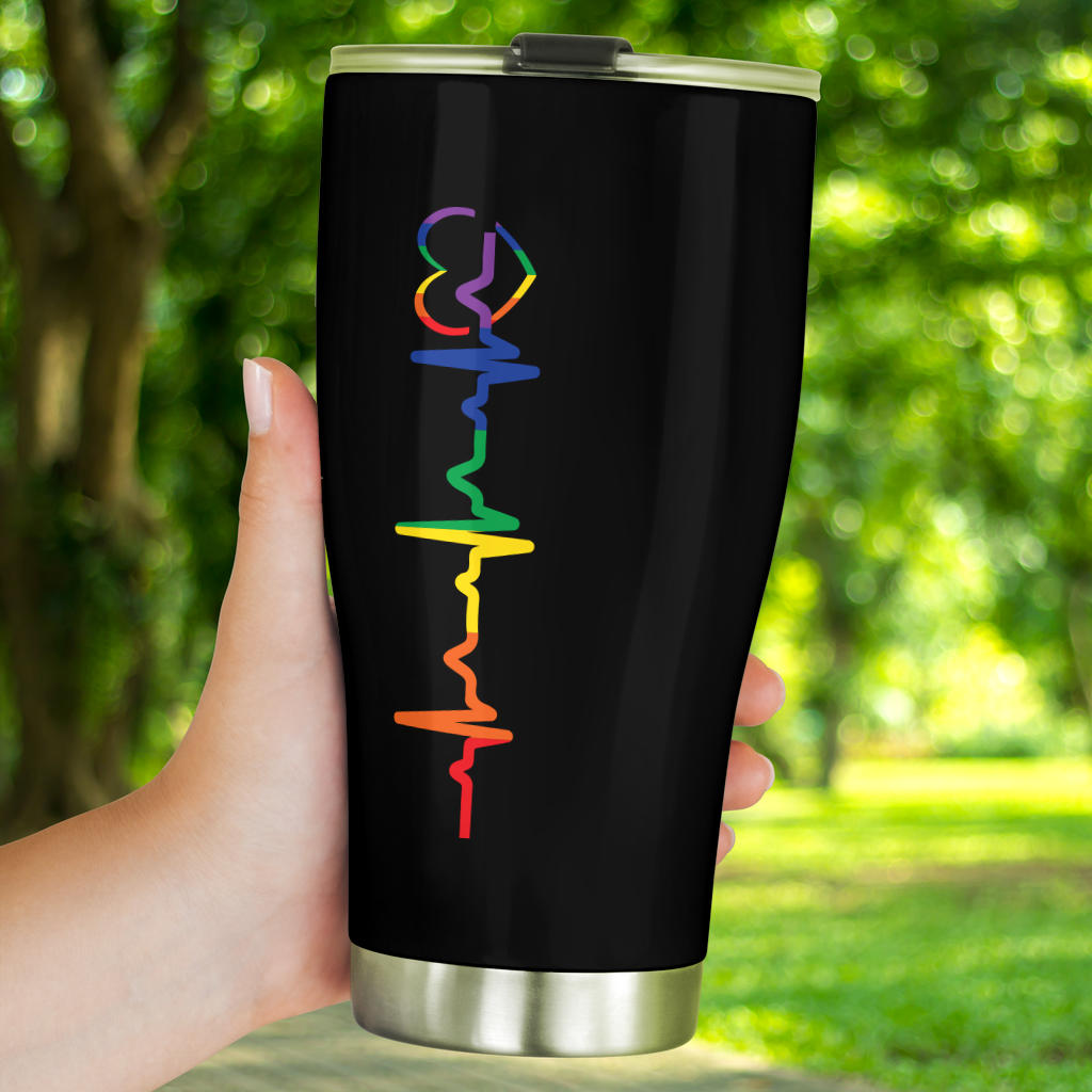 Rainbow Heartbeat Tumbler