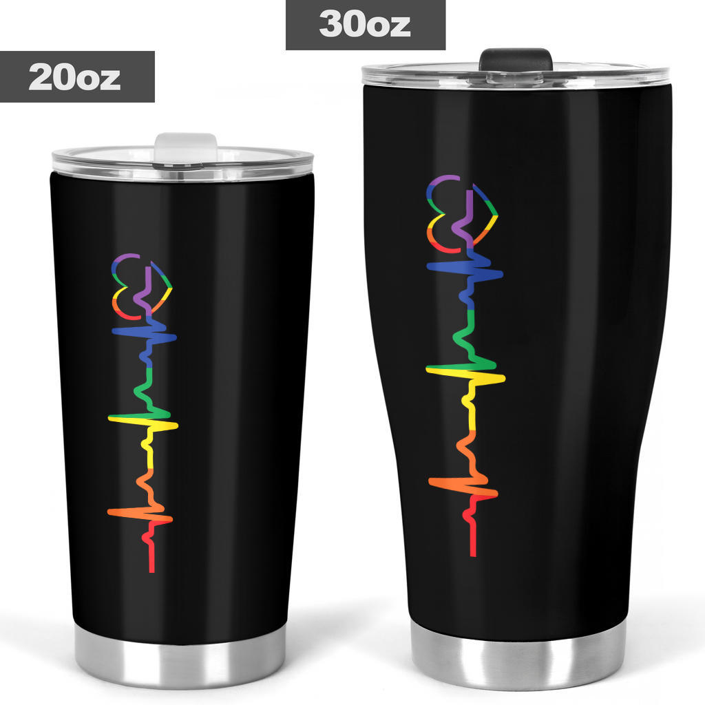 Rainbow Heartbeat Tumbler