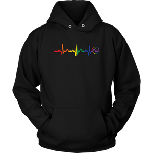 Pride Heartbeat black Hoodie for men & women