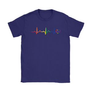 LGBT Pride Heartbeat purple tshirt for men & women