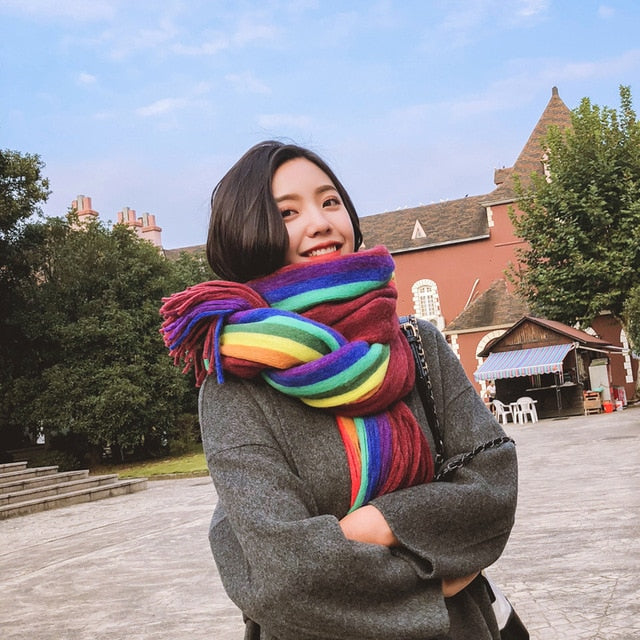 High Quality Rainbow Winter Scarf