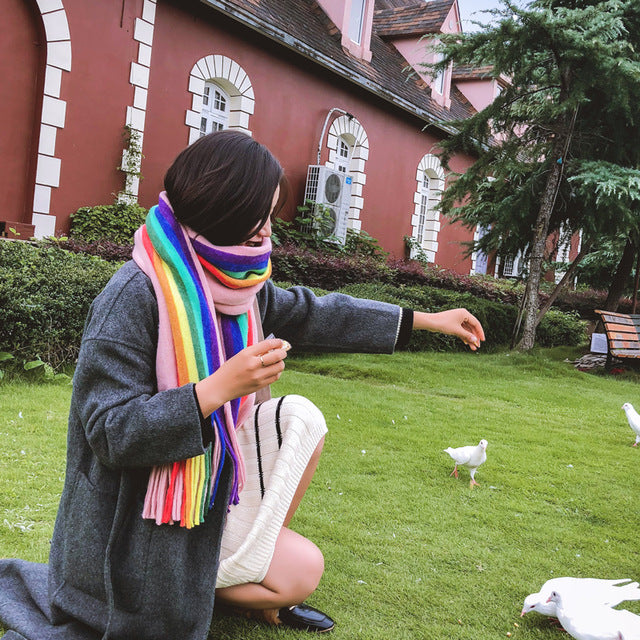 High Quality Rainbow Winter Scarf