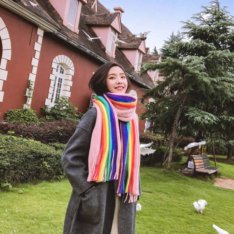 High Quality Rainbow Winter Scarf