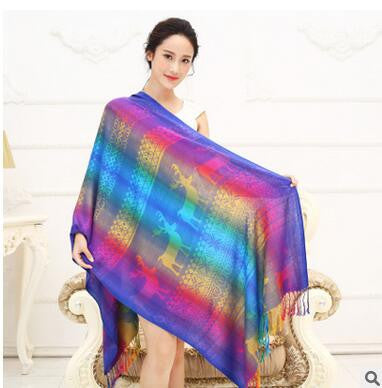 Rainbow Gay Pride Warm Winter Pashmina Scarf