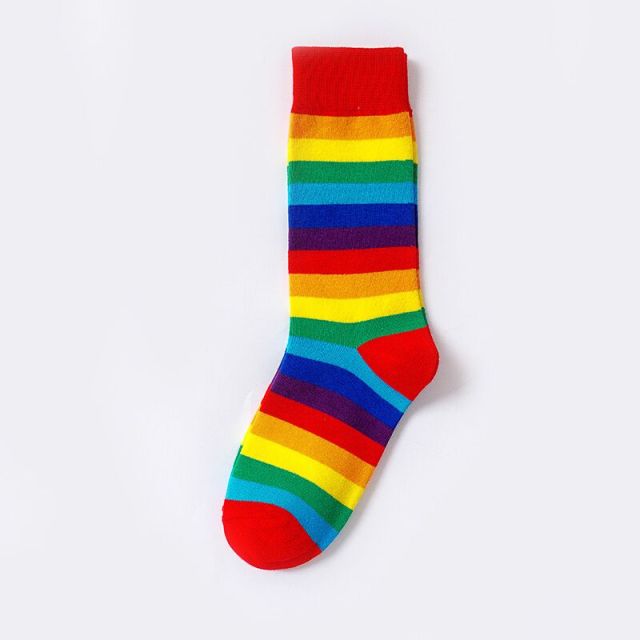 Candy Colors Rainbow Striped Sporty Casual Socks