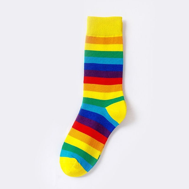 Candy Colors Rainbow Striped Sporty Casual Socks