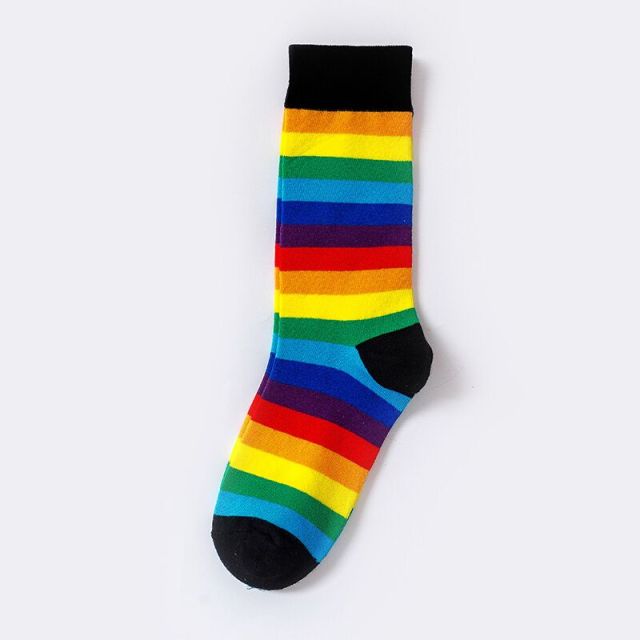 Candy Colors Rainbow Striped Sporty Casual Socks