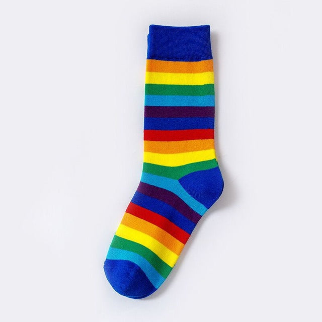 Candy Colors Rainbow Striped Sporty Casual Socks