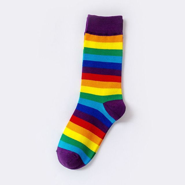 Candy Colors Rainbow Striped Sporty Casual Socks