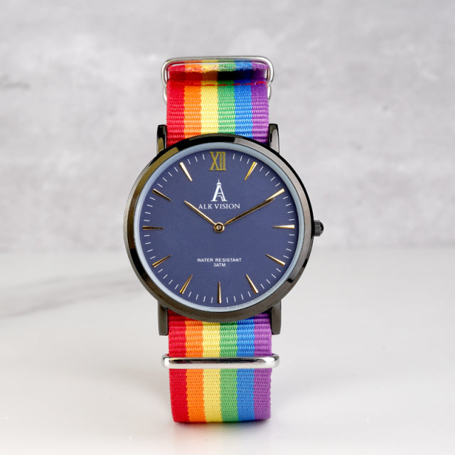 Rainbow Pride Nylon Strap Wristwatch