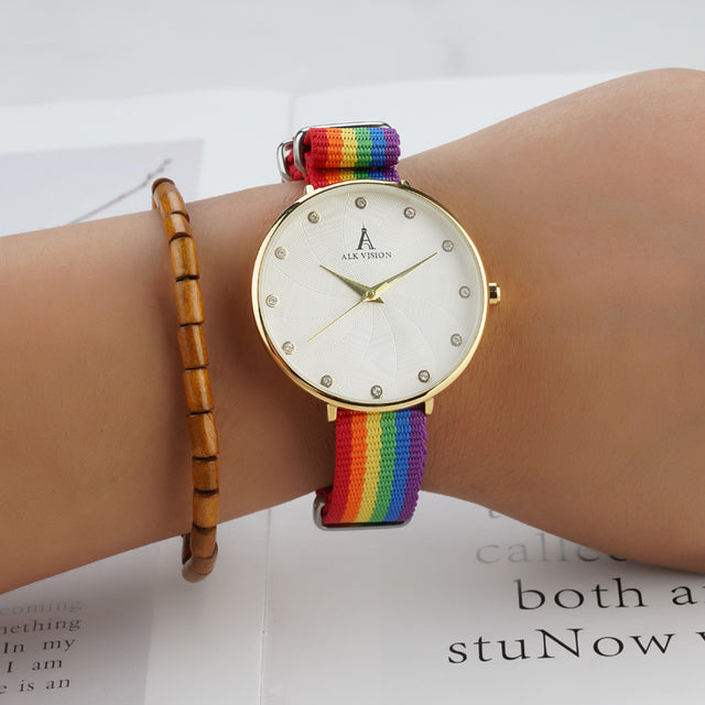 Rainbow Pride Nylon Strap Wristwatch