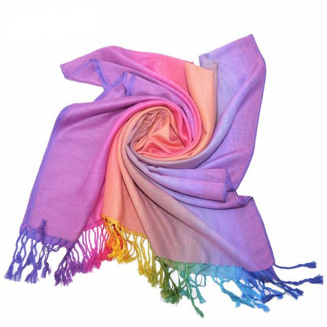 Rainbow Cotton Pashmina Scarf